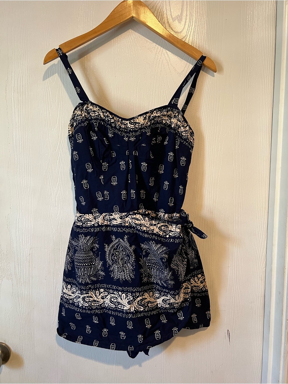 Vintage Sun Fashions of Hawaii Swimsuit Wrap Suit Pin Up Rockabilly Romper Women